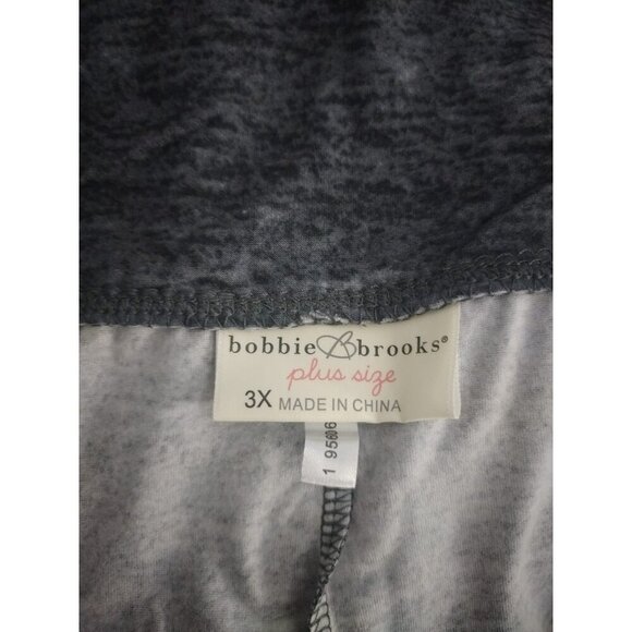 Bobbie Brooks Ladies Yoga Pants 3X With Fold Over Waistband Heathered Gray, NWT - Picture 3 of 7